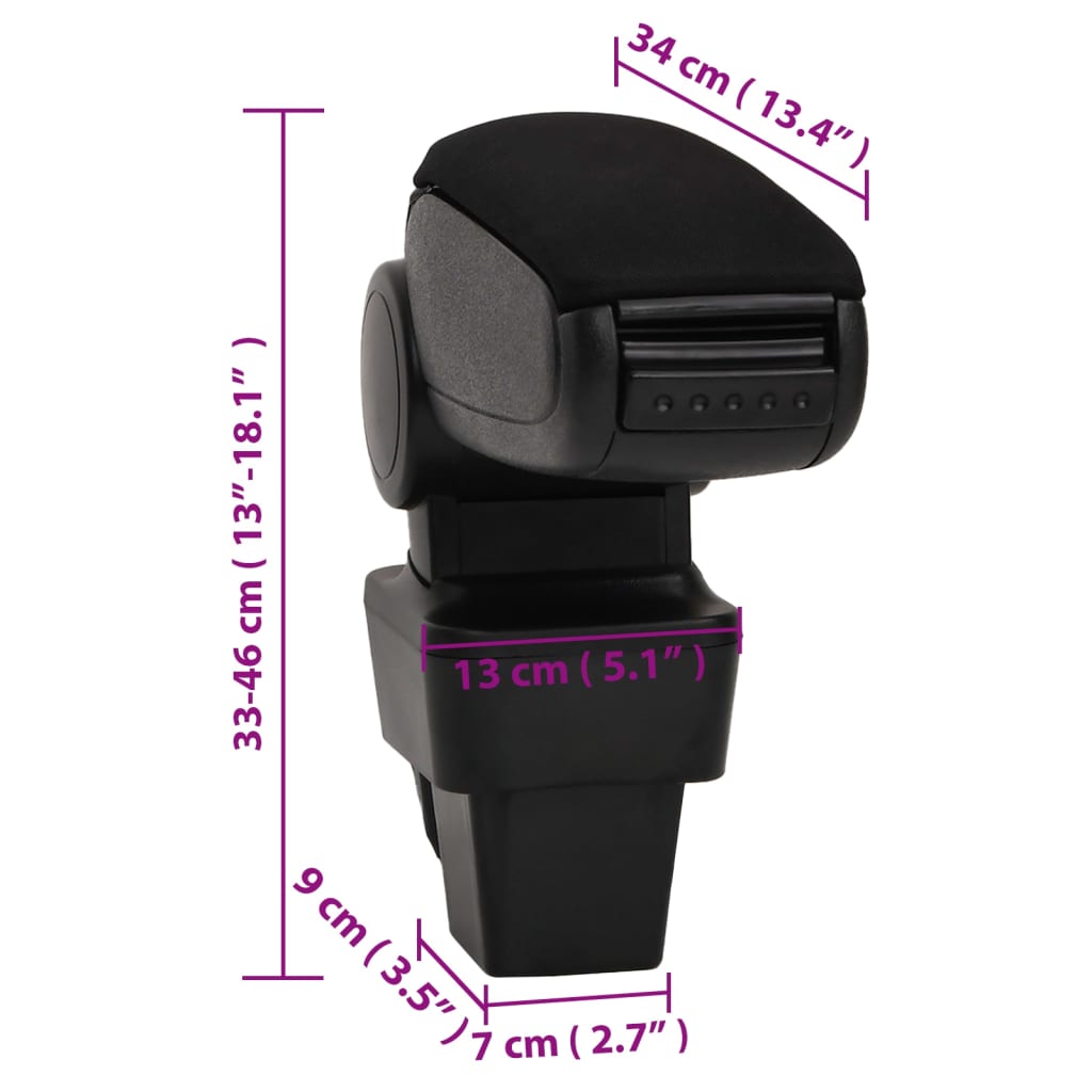Armsteun 13x34x(33-46) cm ABS zwart