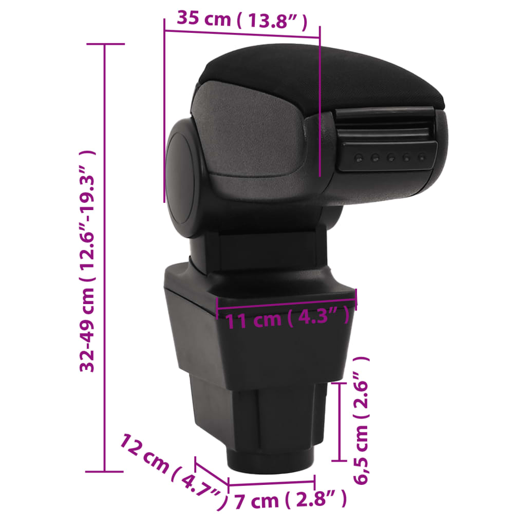 Armsteun 11x35x(32-49) cm ABS zwart
