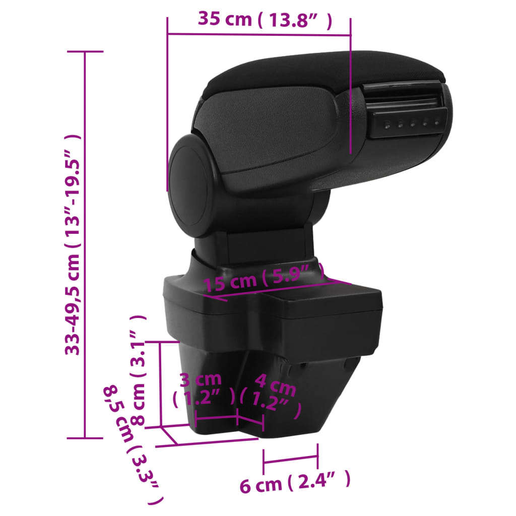 Armsteun 15x35x(33-49,5) cm ABS zwart