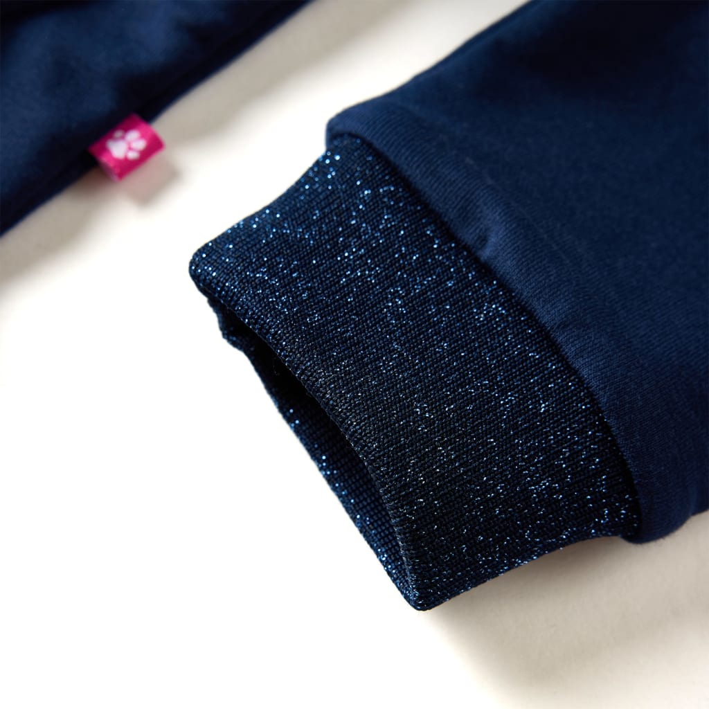 Kinderjurk met lange mouwen 92 marineblauw