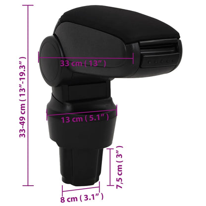 Armsteun 13x33x(33-49) cm ABS zwart
