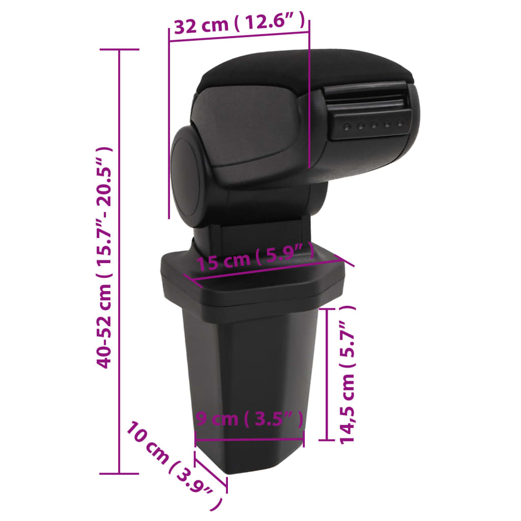 Armsteun 15x32x(40-52) cm ABS zwart