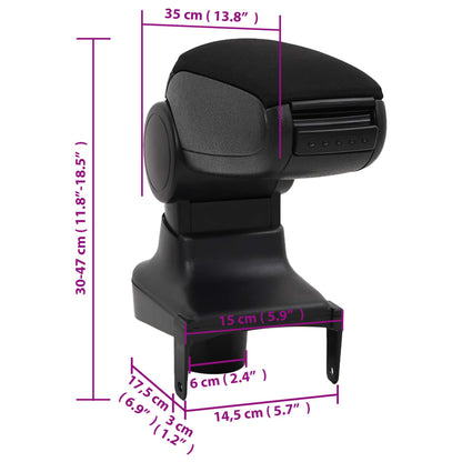 Armsteun 15x35x(30-47) cm ABS zwart