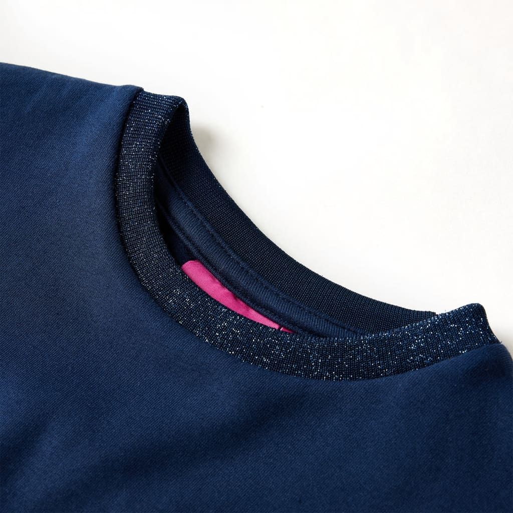 Kinderjurk met lange mouwen 92 marineblauw