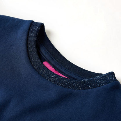 Kinderjurk met lange mouwen 92 marineblauw